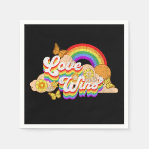 Love wins text design napkins