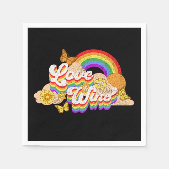 Love wins text design napkins (Front)