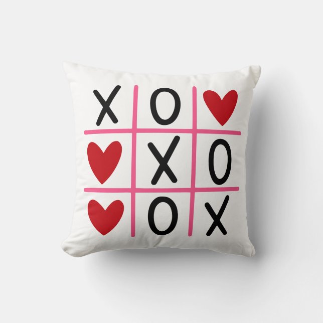 Love Wins Tic-Tac-Toe Throw Pillow (Front)