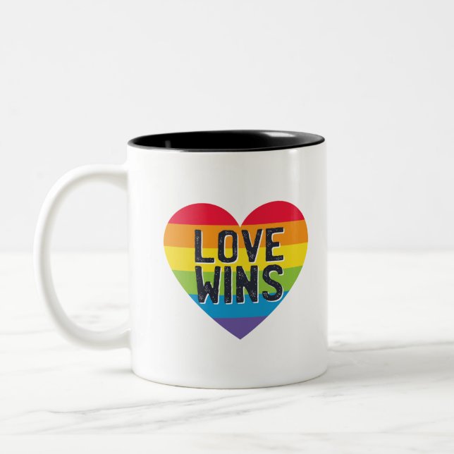 Love Wins Two-Tone Coffee Mug (Left)