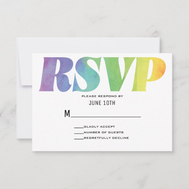 Love Wins Watercolor RSVP Card (Front)