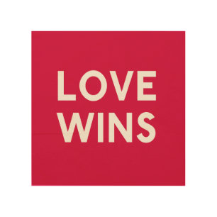 Love Wins Wood Square Canvas