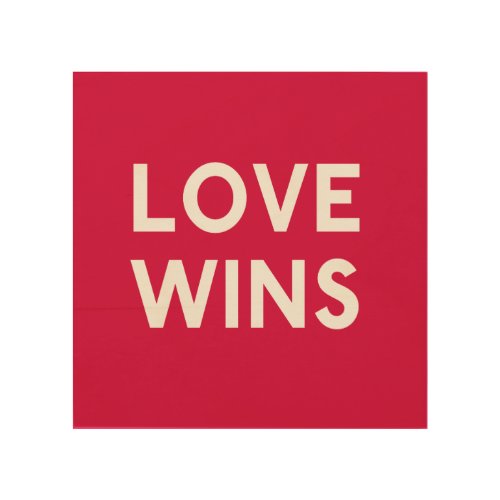 Love Wins Wood Square Canvas