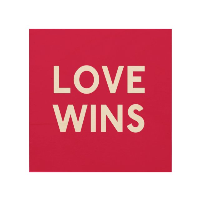Love Wins Wood Square Canvas (Front)