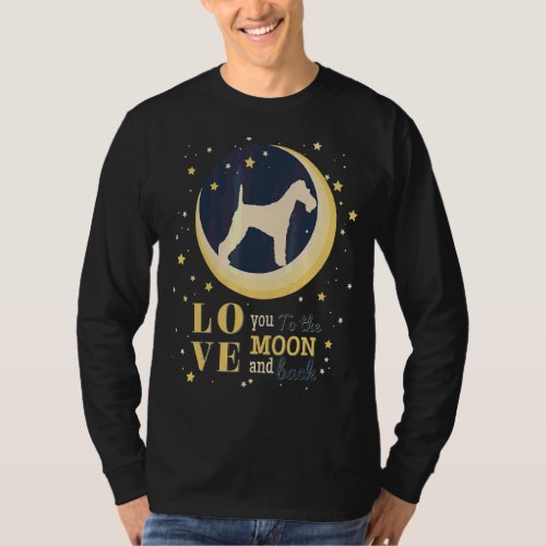 Love Wire Fox Terrier Dog To The Moon T_Shirt