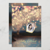 Love Wish Lanterns Add Your Photo Wedding Invite (Front/Back)
