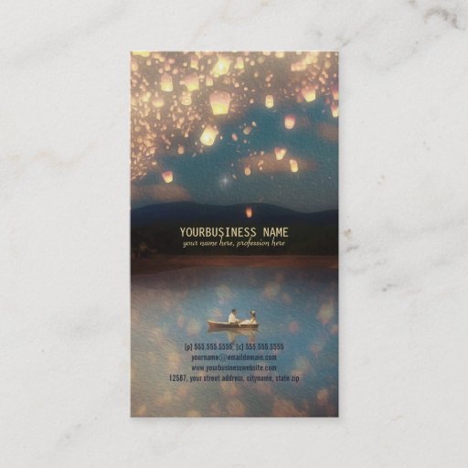 Customizable Love Wish Lanterns Business Card