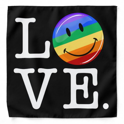 Love With A Happy Rainbow Flag Gay LGBT Bandana
