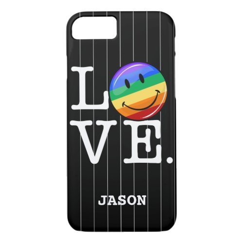 Love With A Happy Rainbow Flag Gay LGBT iPhone 87 Case