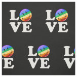 Love With A Happy Rainbow Flag Gay LGBT Fabric