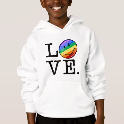 Love With A Happy Rainbow Flag Gay LGBT Hoodie