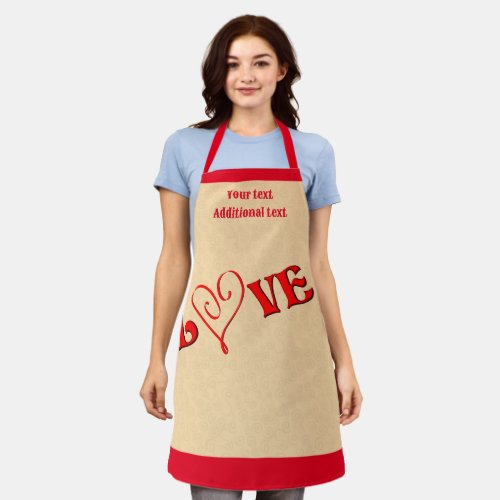 Love With A Heart Personalized Apron