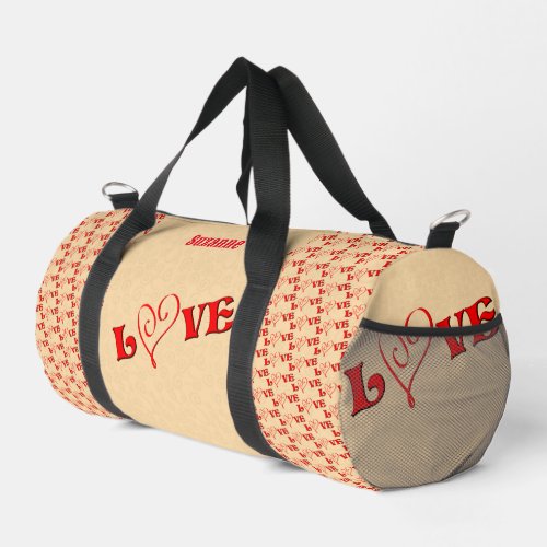 Love With A Heart Personalized Duffle Bag