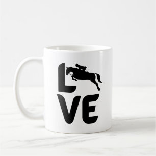 Love with a Jumping Horses as the O  Coffee Mug
