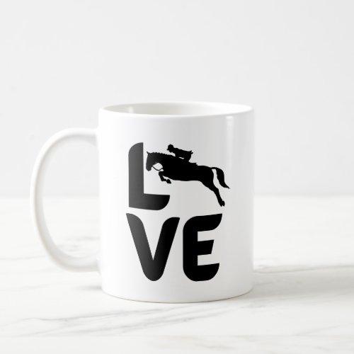 Love with a Jumping Horses as the O  Coffee Mug