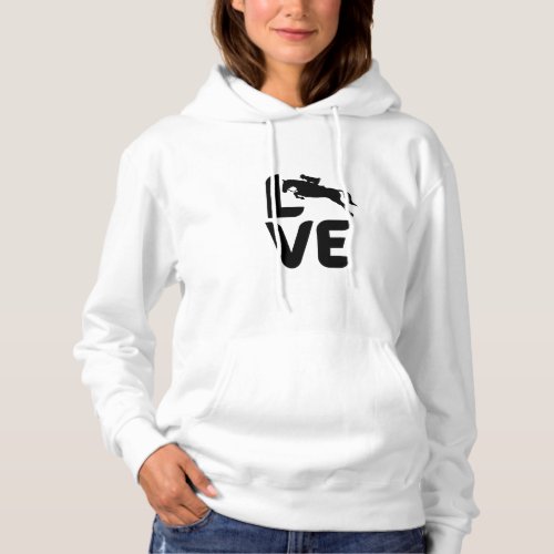 Love with a Jumping Horses as the O  Hoodie