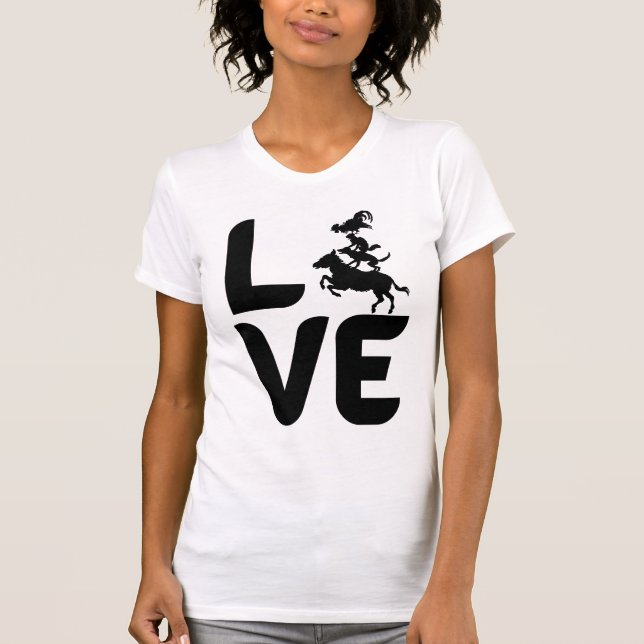 Love with Animals as the O, Horse, Dog, Cat, Chick T-Shirt (Front)