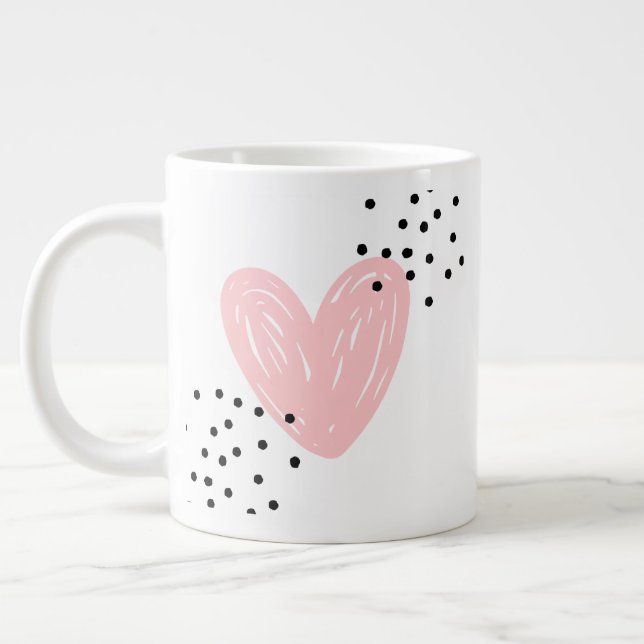 love with black particles design giant coffee mug (Left)