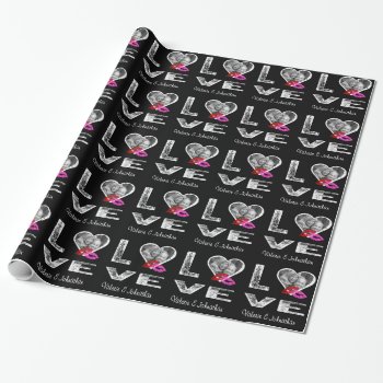 Love With Couple Photo And Kisses Wrapping Paper by CountryCorner at Zazzle