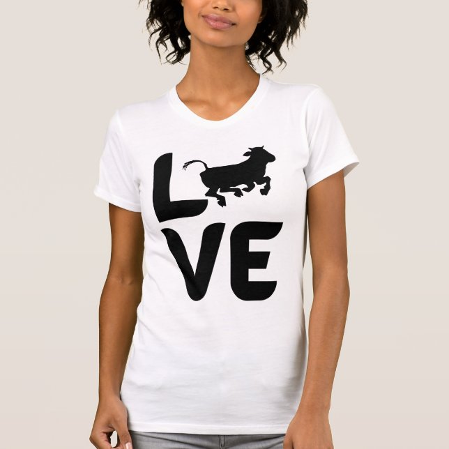Love with Cow as an O T-Shirt (Front)