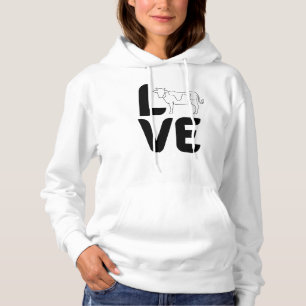 Love with Cow as the O Hoodie