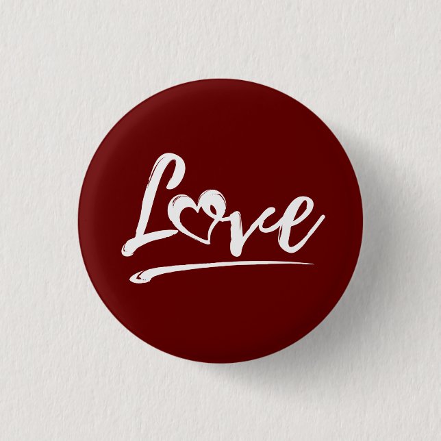 LOVE WITH CUTE HEART VALENTINES GIFT  BUTTON (Front)