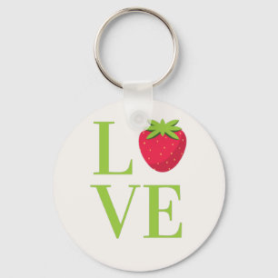 LOVE with Cute Strawberry  Keychain