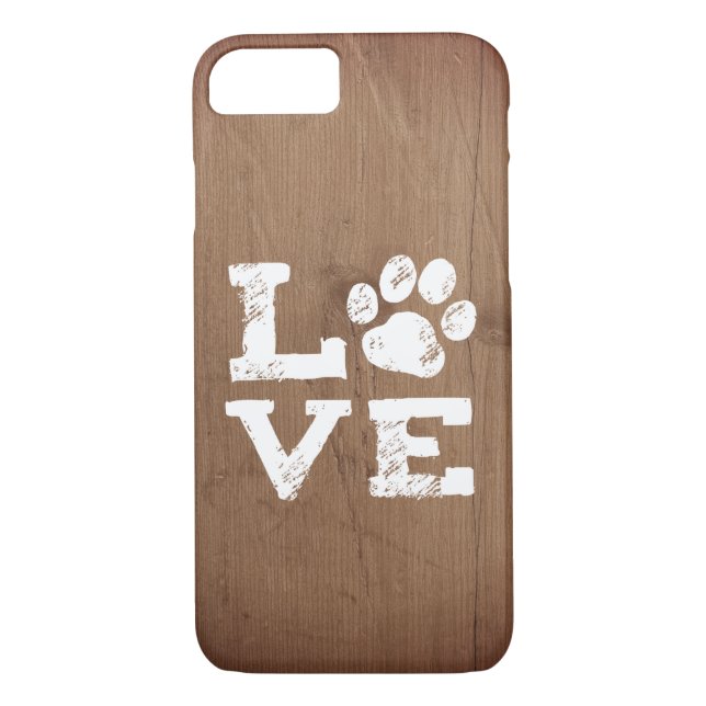 LOVE with Dog Paw Print Case-Mate iPhone Case (Back)