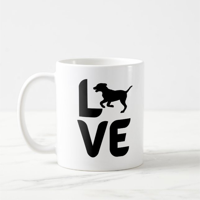 Love with Dog Running  Coffee Mug (Left)