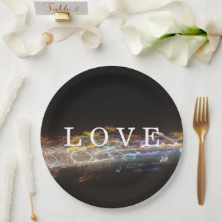 LOVE with Electrical Lights Paper Plates