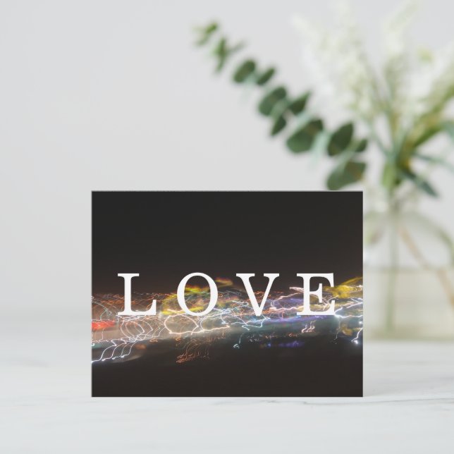 LOVE with Electrical Lights Postcard (Standing Front)