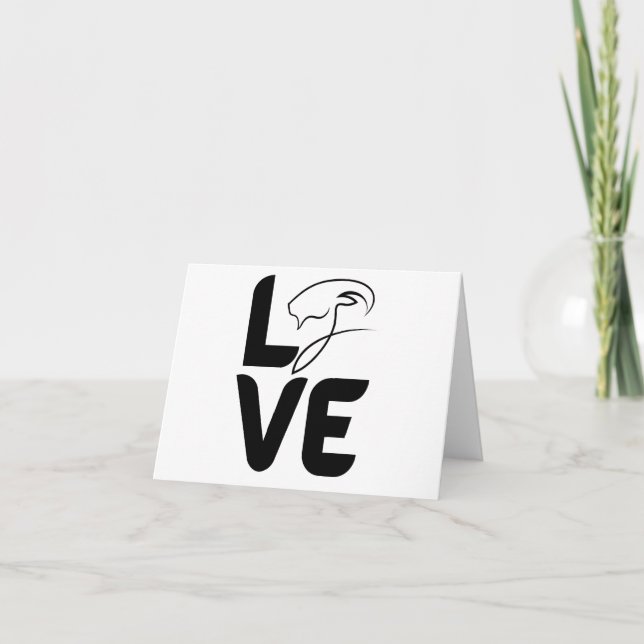 Love with Goat as O BLANK  Card (Front)