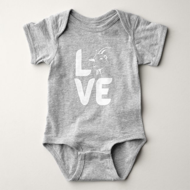 Love with Goat as the O Baby Bodysuit (Front)