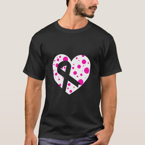 Love With Graphic Heart Pink Ribbon World Cancer D T_Shirt