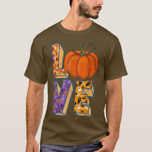 Love With Halloween, Spider, Skeleton, Witch Hat P T-Shirt