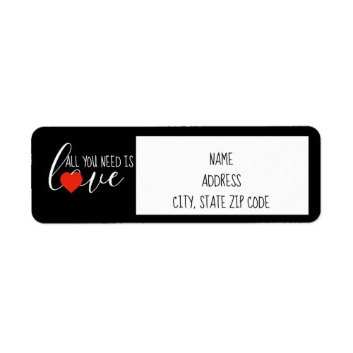 Love With HeartReturn Address Label