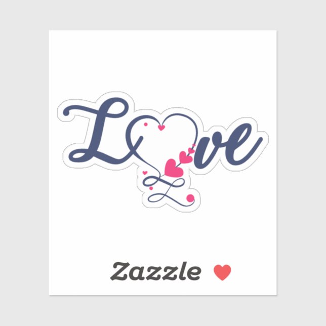 Love with Heart Sticker (Sheet)
