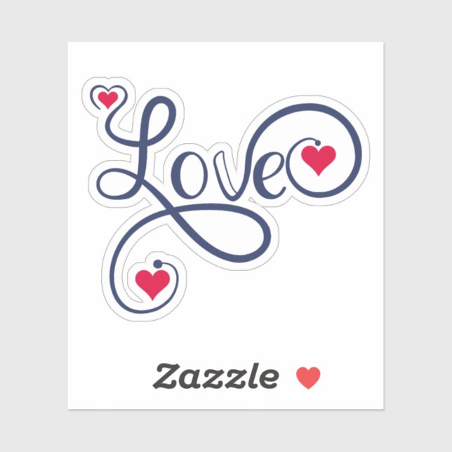 Love with Heart Sticker (Sheet)