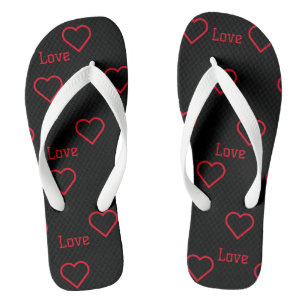 Love with Heart Symbol Printed Slippers-Sandals  Flip Flops