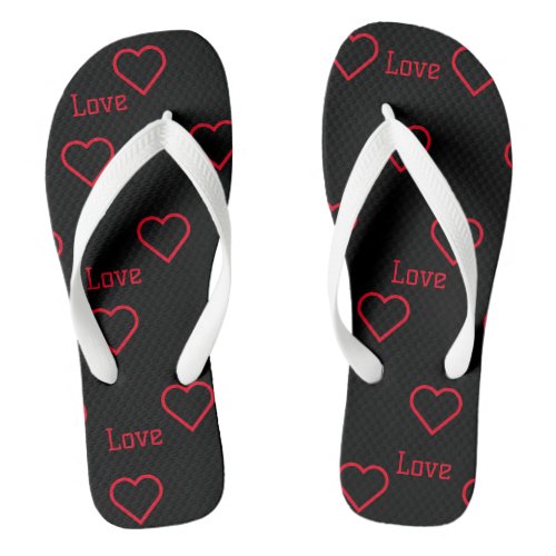 Love with Heart Symbol Printed Slippers_Sandals  Flip Flops