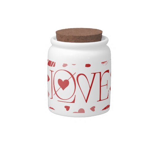 Love With Hearts  Candy Jar