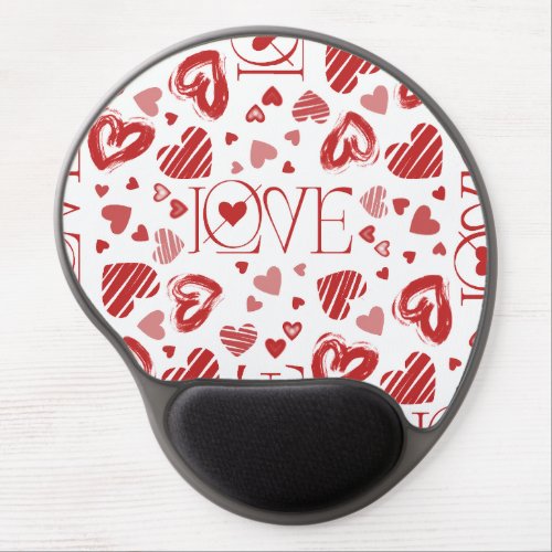 Love With Hearts  Gel Mouse Pad