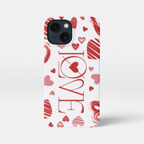 Love With Hearts  iPhone 13 Mini Case