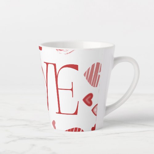 Love With Hearts  Latte Mug