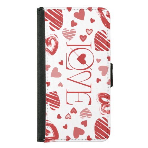 Love With Hearts  Samsung Galaxy S5 Wallet Case