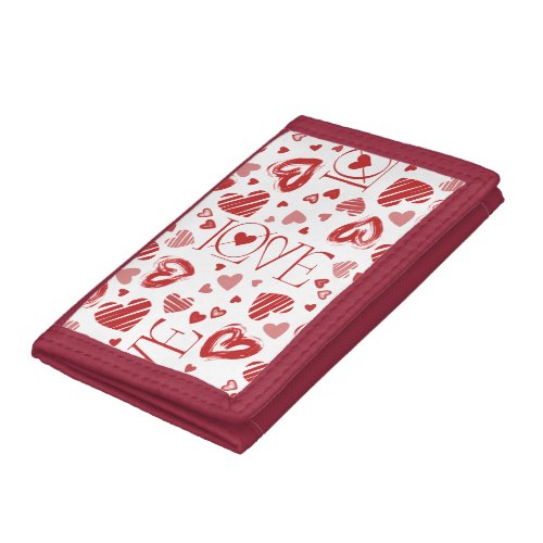 Love With Hearts  Trifold Wallet