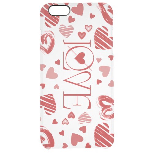 Love With Hearts  Clear iPhone 6 Plus Case
