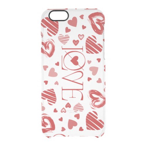 Love With Hearts  Clear iPhone 66S Case