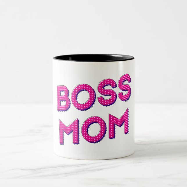 Love with Mom Boss Two-Tone Coffee Mug (Center)