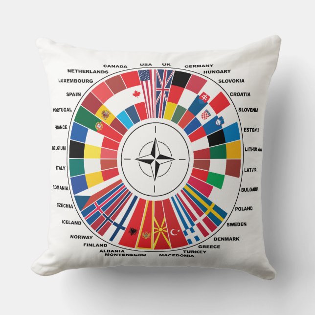 LOVE WITH NATO COUNTRYS THROW PILLOW (Front)